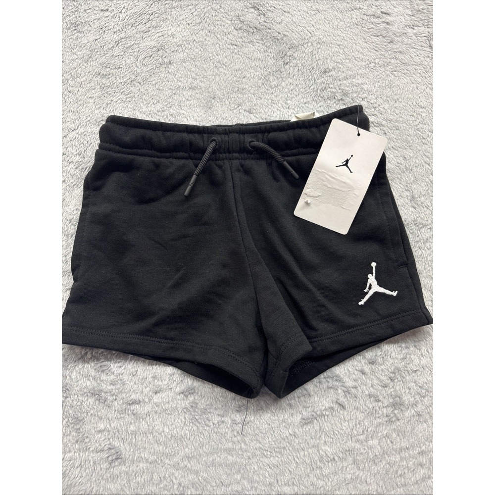 Jordan Essentials Girls Black Fleece Shorts Jumpman Logo Size 4-5YRS A771-023